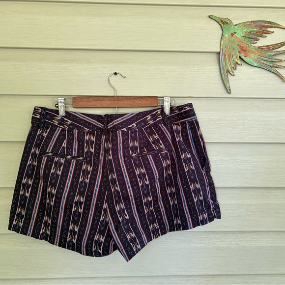 GAP City Short Chino Aztec Stripes Navy Blue casual boho everyday preppy 14 EUC - Picture 2 of 16